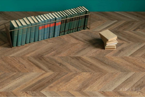 Кварцвиниловая плитка VINILAM PARQUET CHEVRON RI153610CL4 Шеврон Нормандия Glue